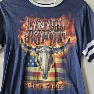 Lynyrd Skynyrd Shirt Women's Size Medium Ring Sleeves 2016 Made In America Tour‎